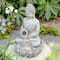 Glitzhome® 20.5" Zen-Style LED Meditating Buddha Outdoor Fountain